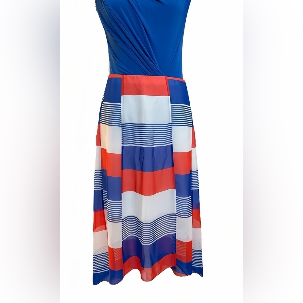 Ann Taylor Skirt Size 2 | High Low Hem Midi | Red White Blue Striped